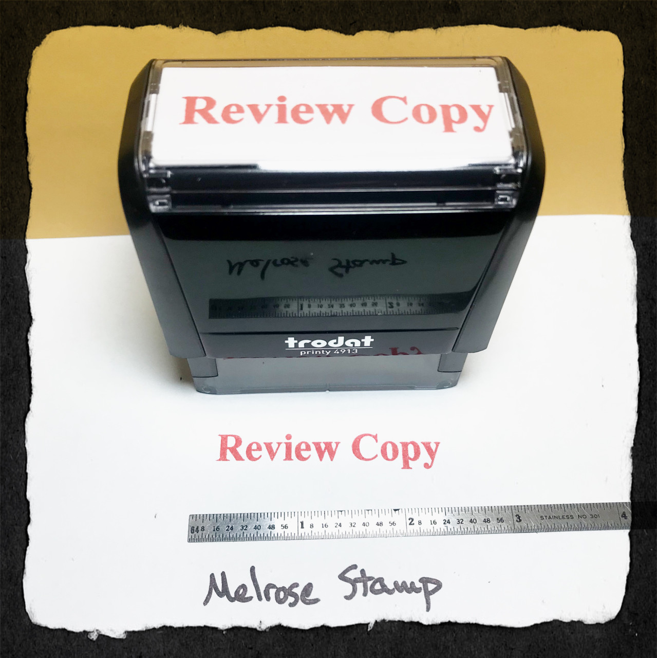 Review Copy Stamp Red Ink Large