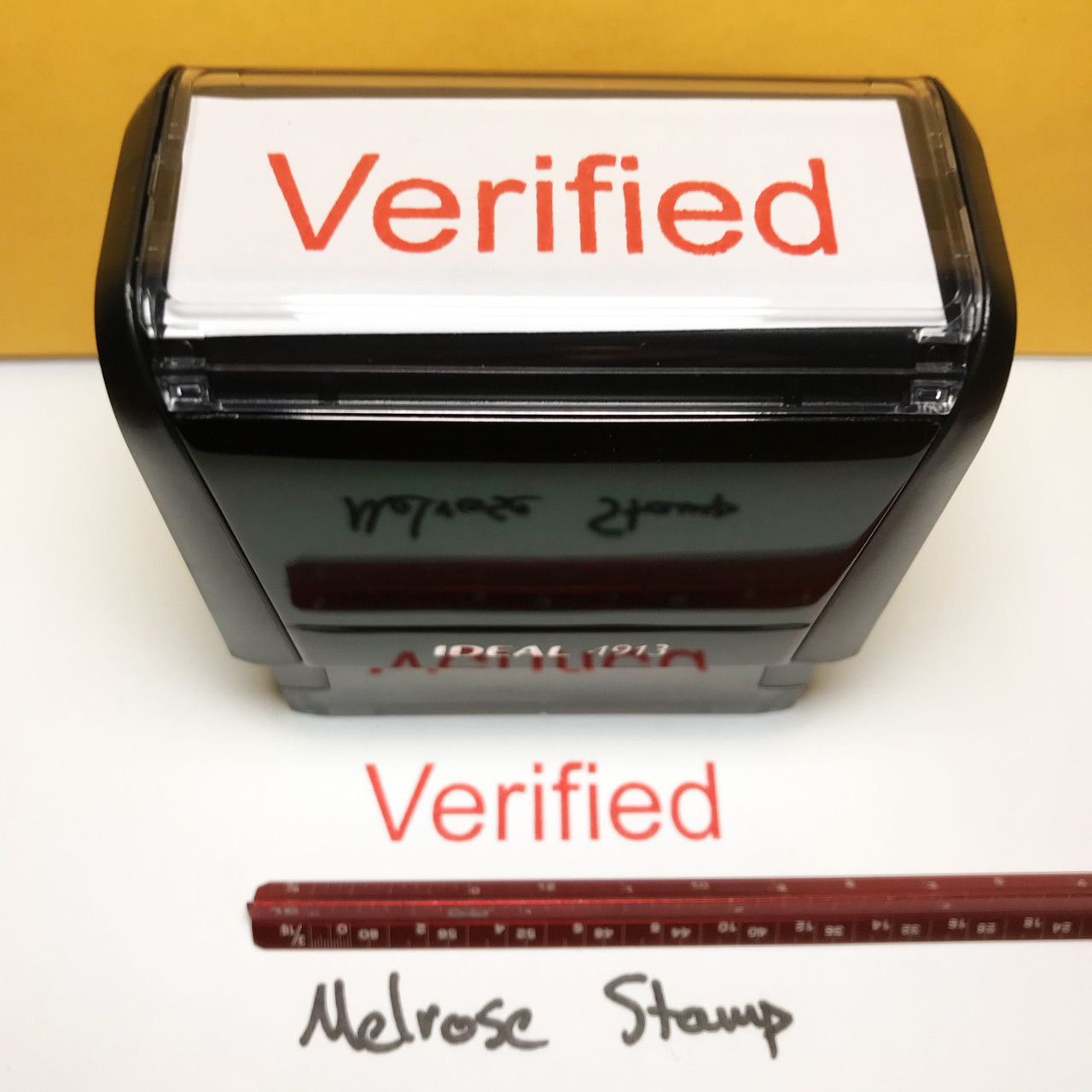 Verified Stamp Red Ink Large 2401A