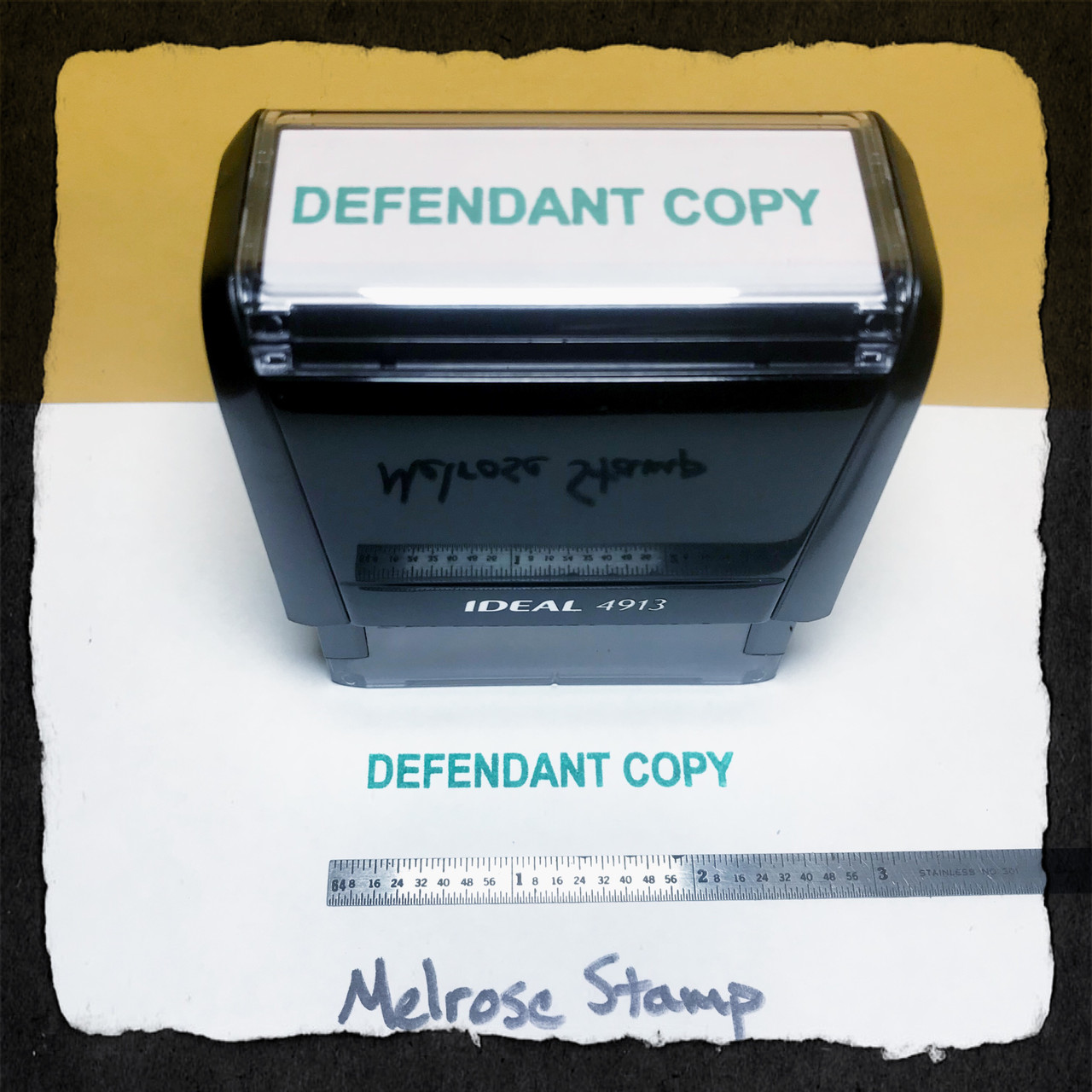 Defendant Copy Stamp Green Ink Large