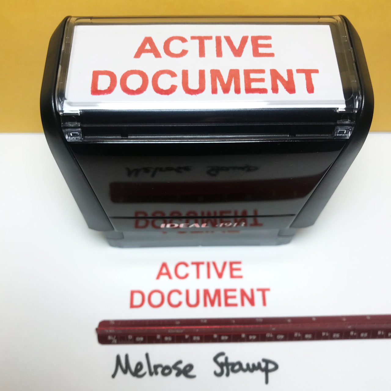 Active Document Stamp Red Ink Large 1122A