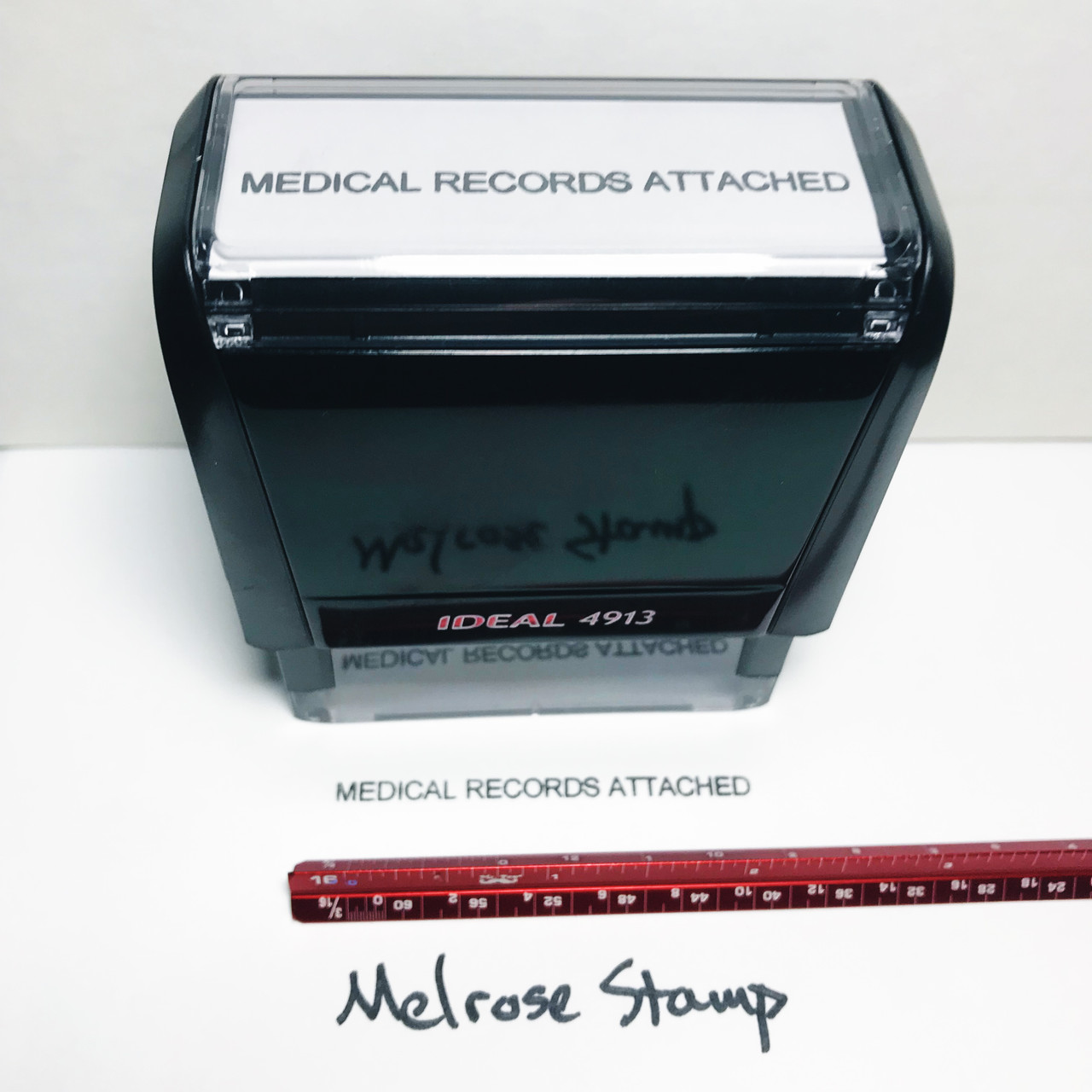 MEDICAL RECORDS ATTACHED Rubber Stamp for office use self-inking