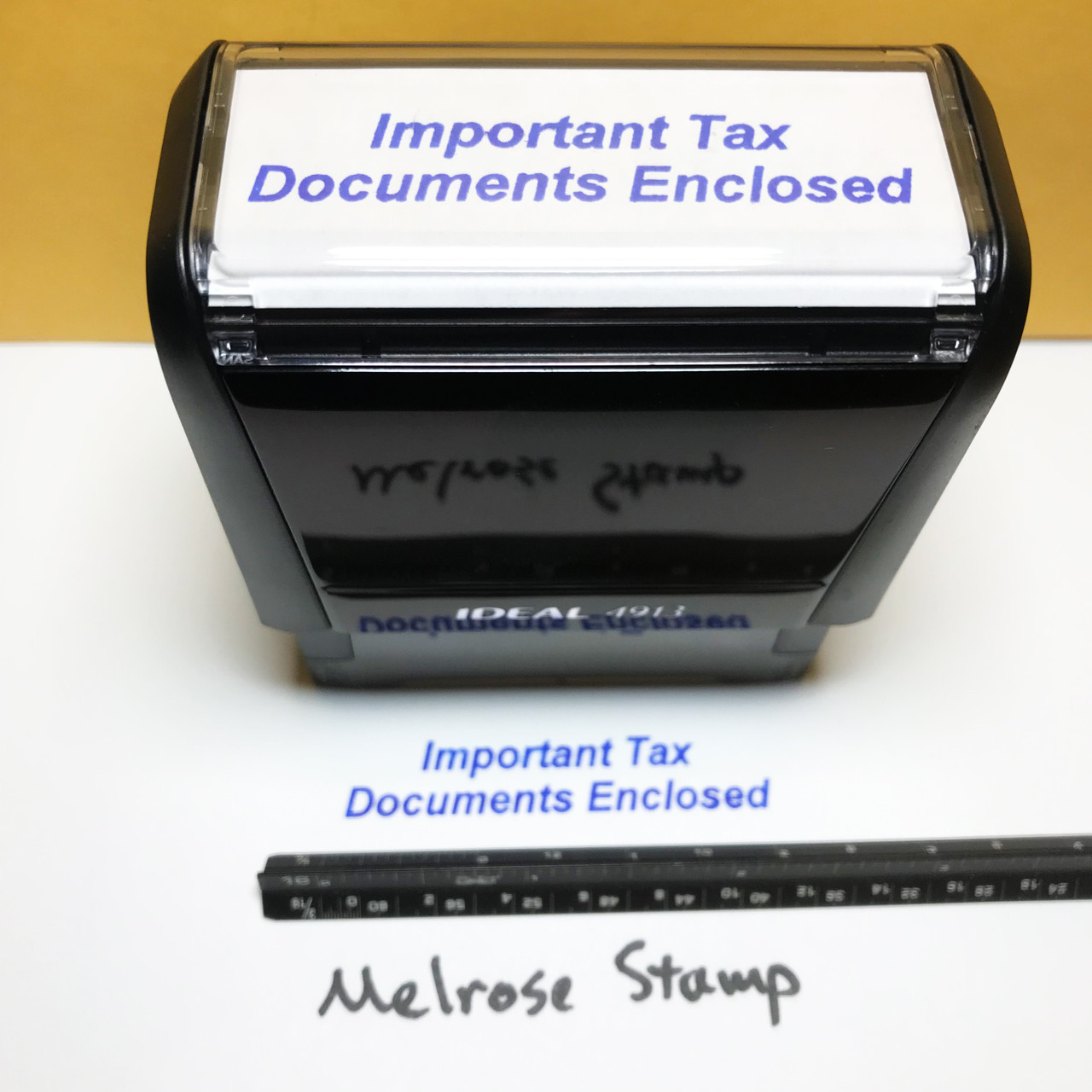 Important Tax Documents Enclosed Stamp Blue Ink Large 0123A