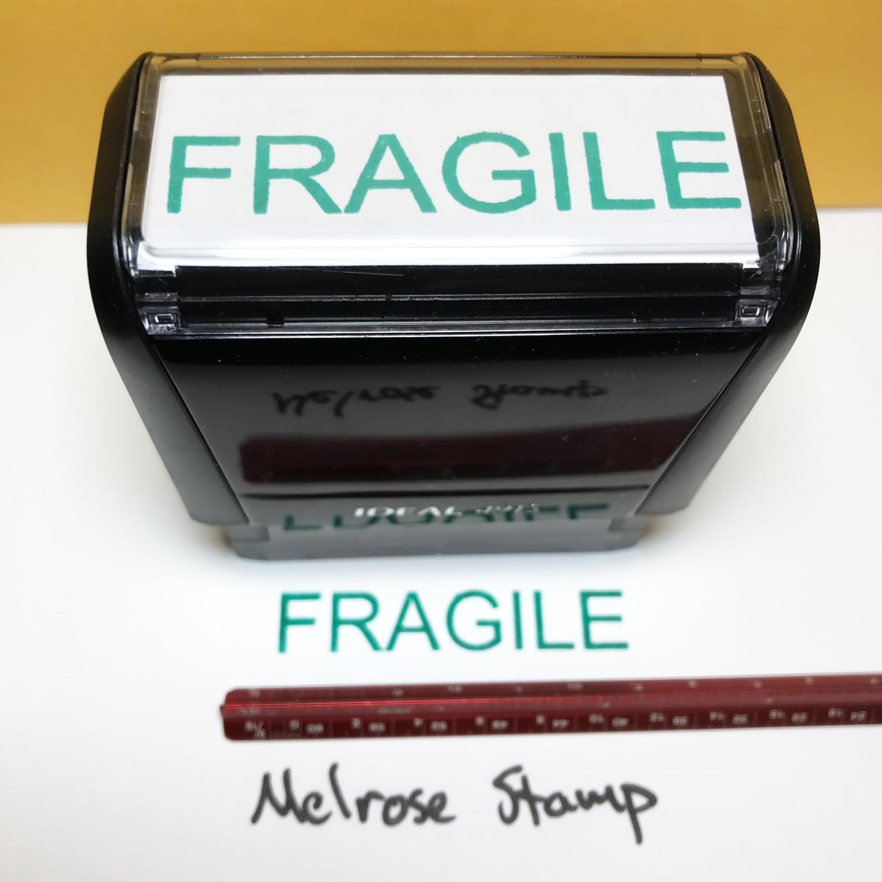 Fragile Stamp Green Ink Large 1222A