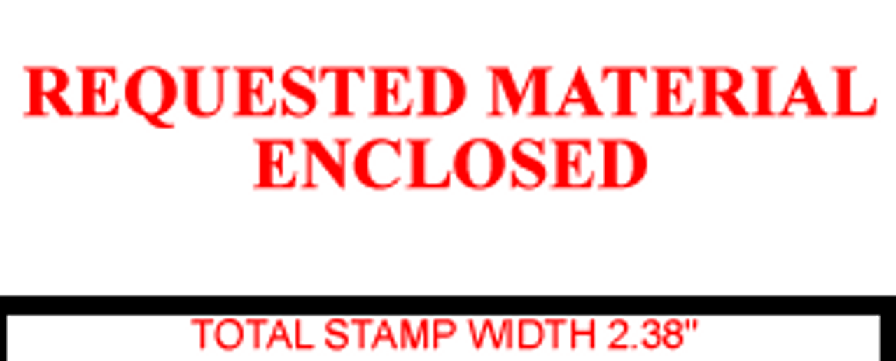 REQUESTED MATERIAL ENCLOSED Rubber Stamp for mail use self-inking