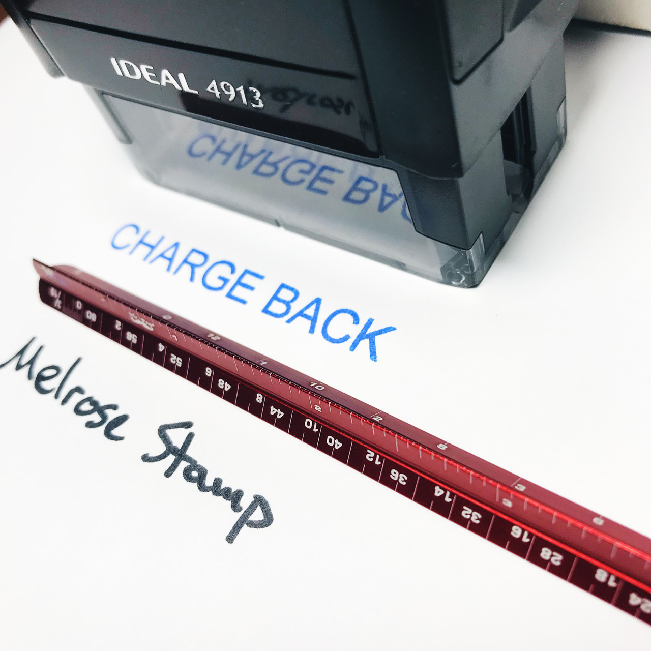 CHARGE BACK Rubber Stamp for office use self-inking