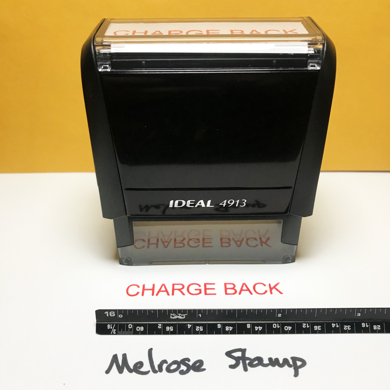Charge Back Stamp Red Ink Large 0522B