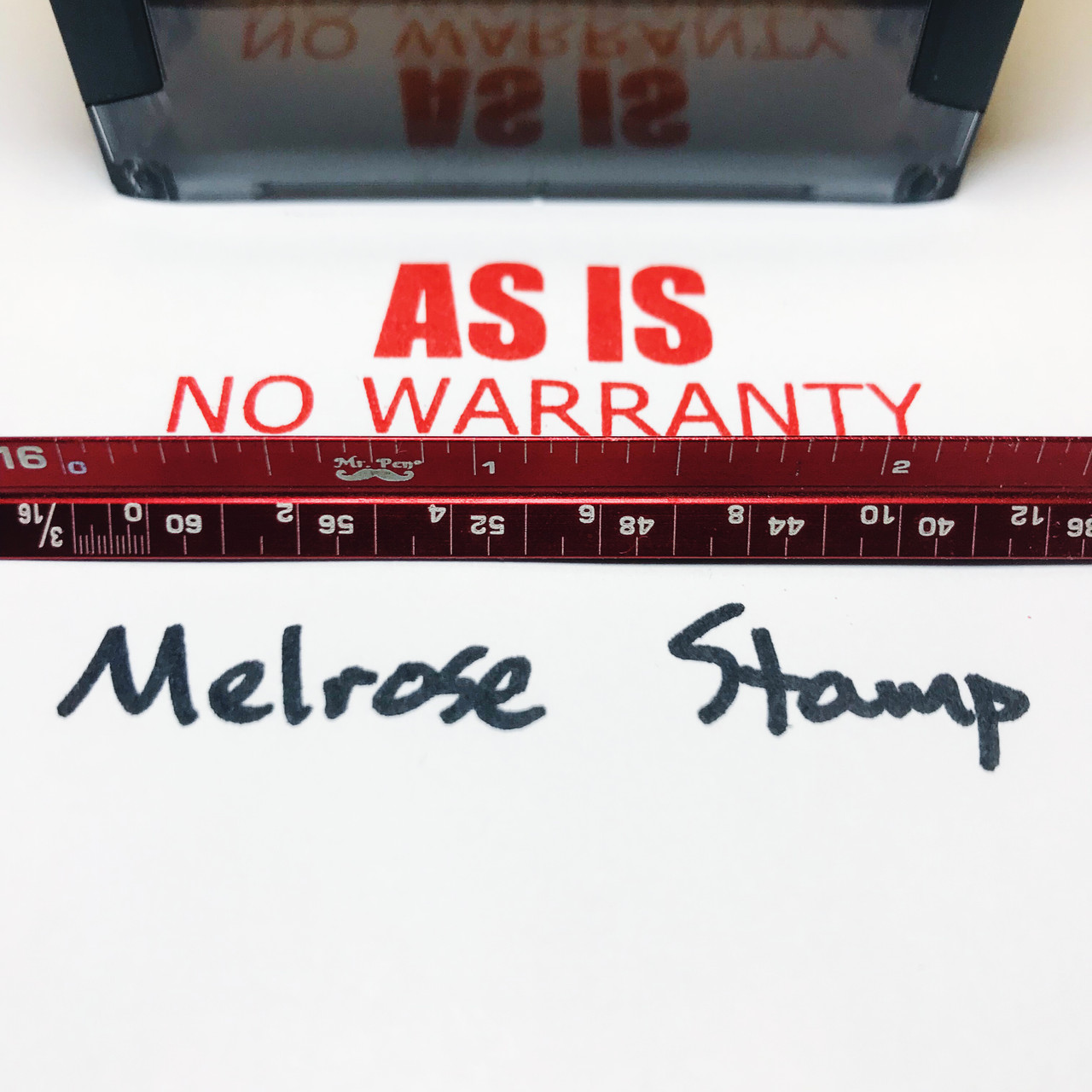 As Is No Warranty Stamp Red Ink Large 0424C