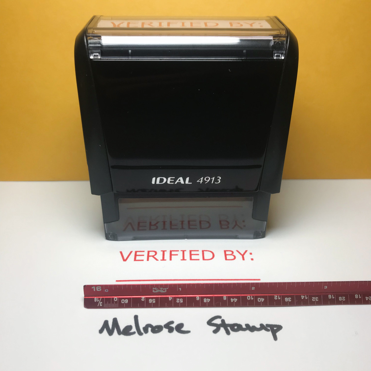 Verified By Stamp Red Ink Large 0424B