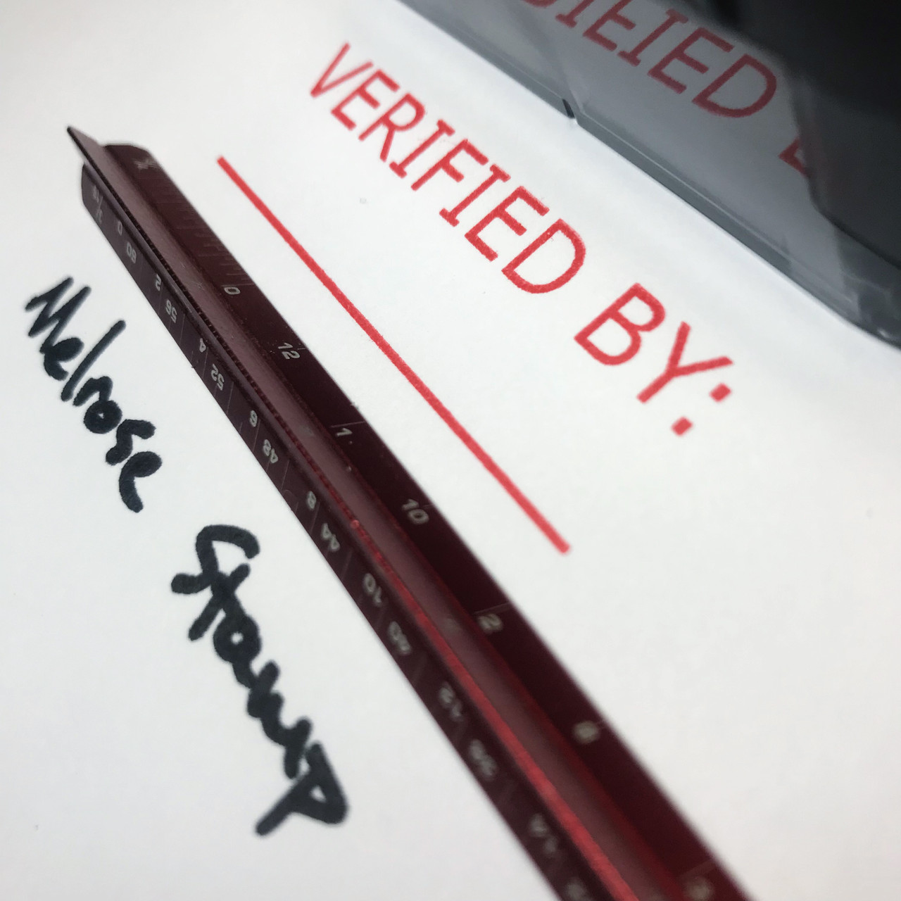 Verified By Stamp Red Ink Large 0424D