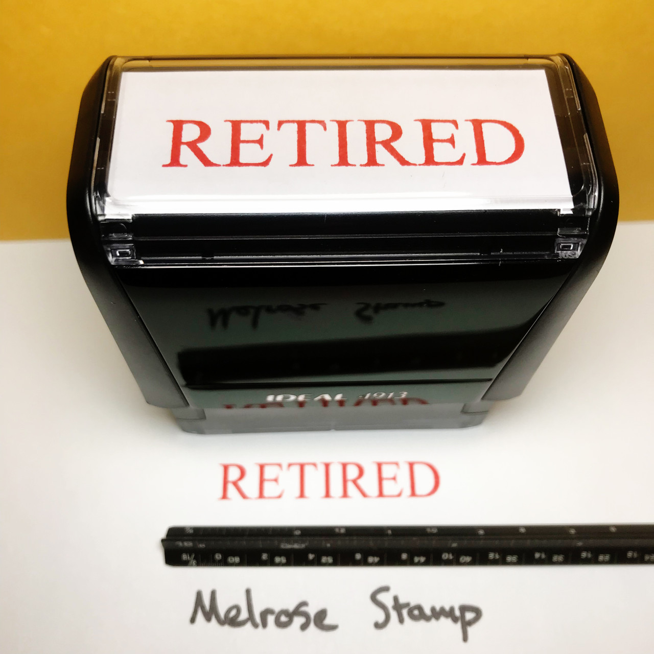 Retired Stamp Red Ink Large 0424A