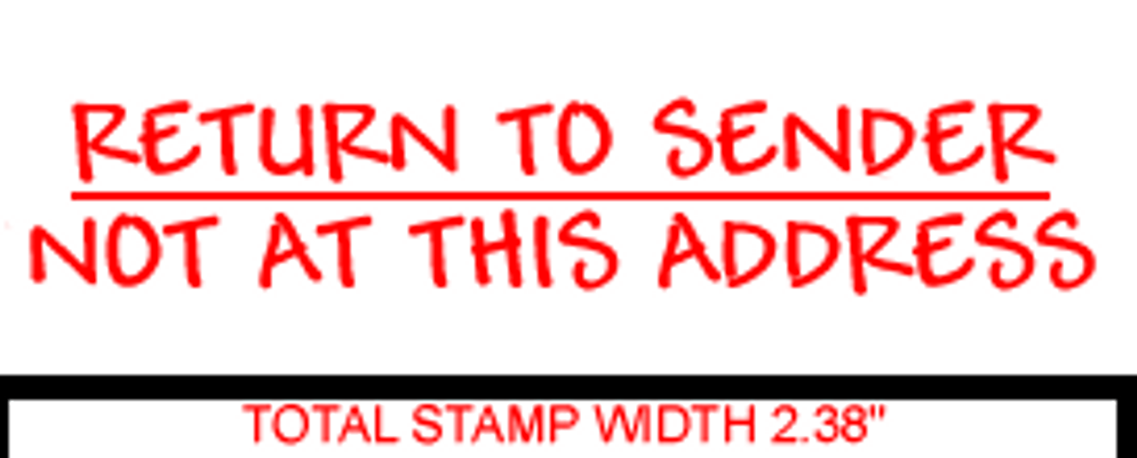 RETURN TO SENDER NOT AT THIS ADDRESS Rubber Stamp for mail use self-inking