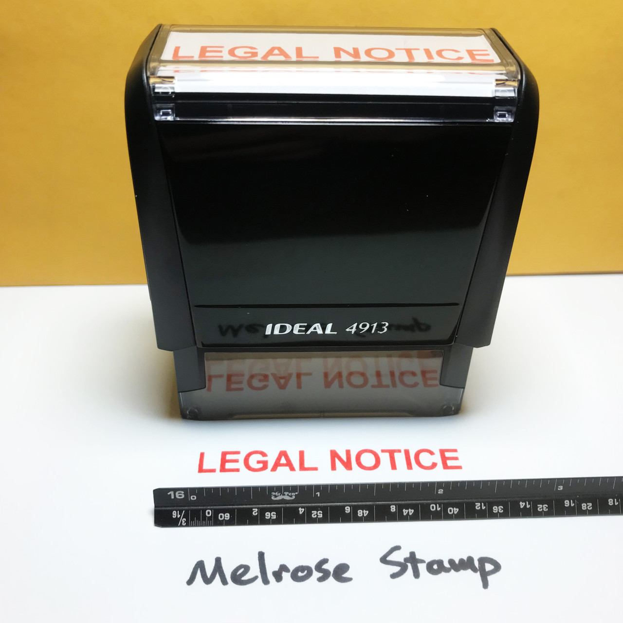 Legal Notice Stamp Red Ink Large 0123B