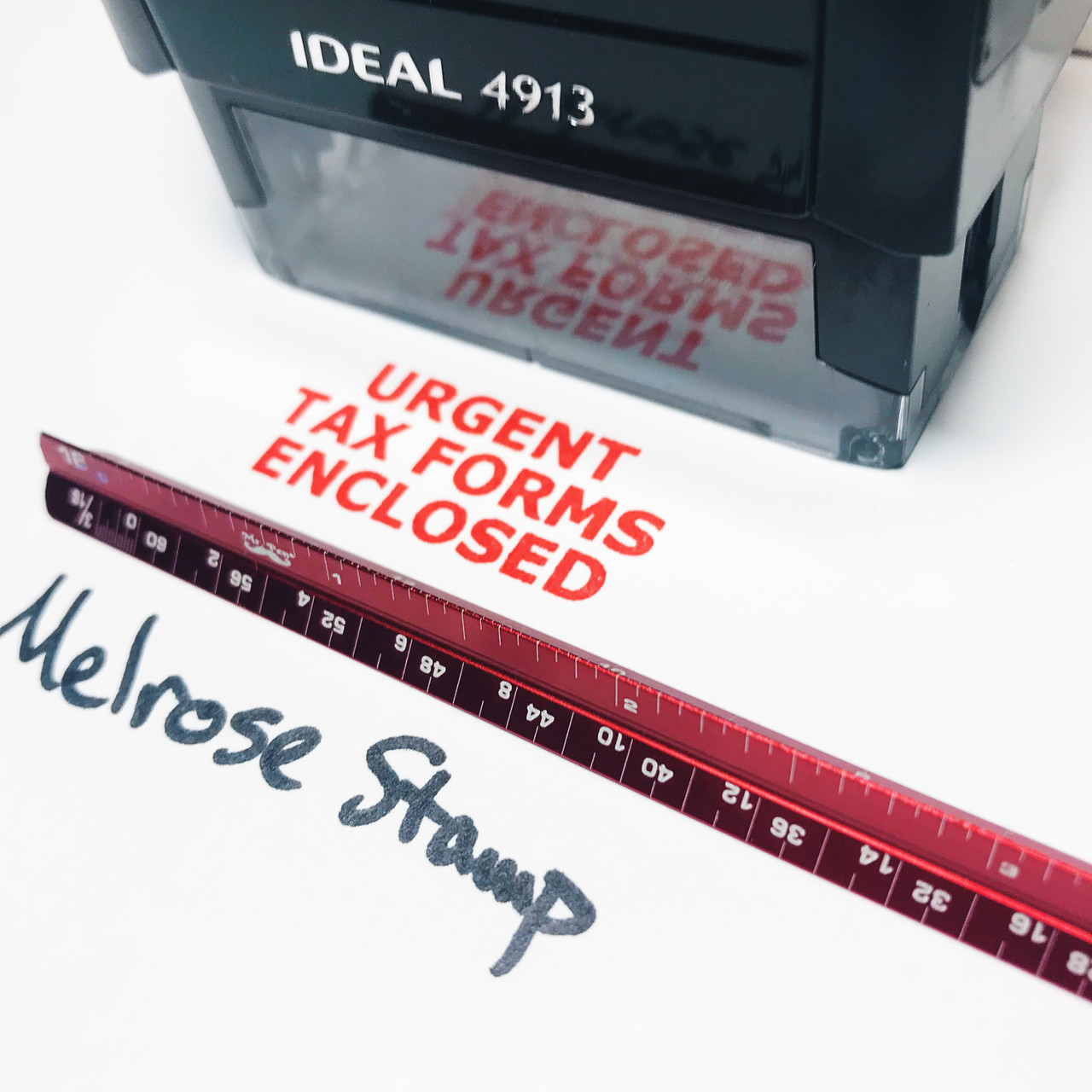 URGENT TAX FORMS ENCLOSED Rubber Stamp for mail use self-inking