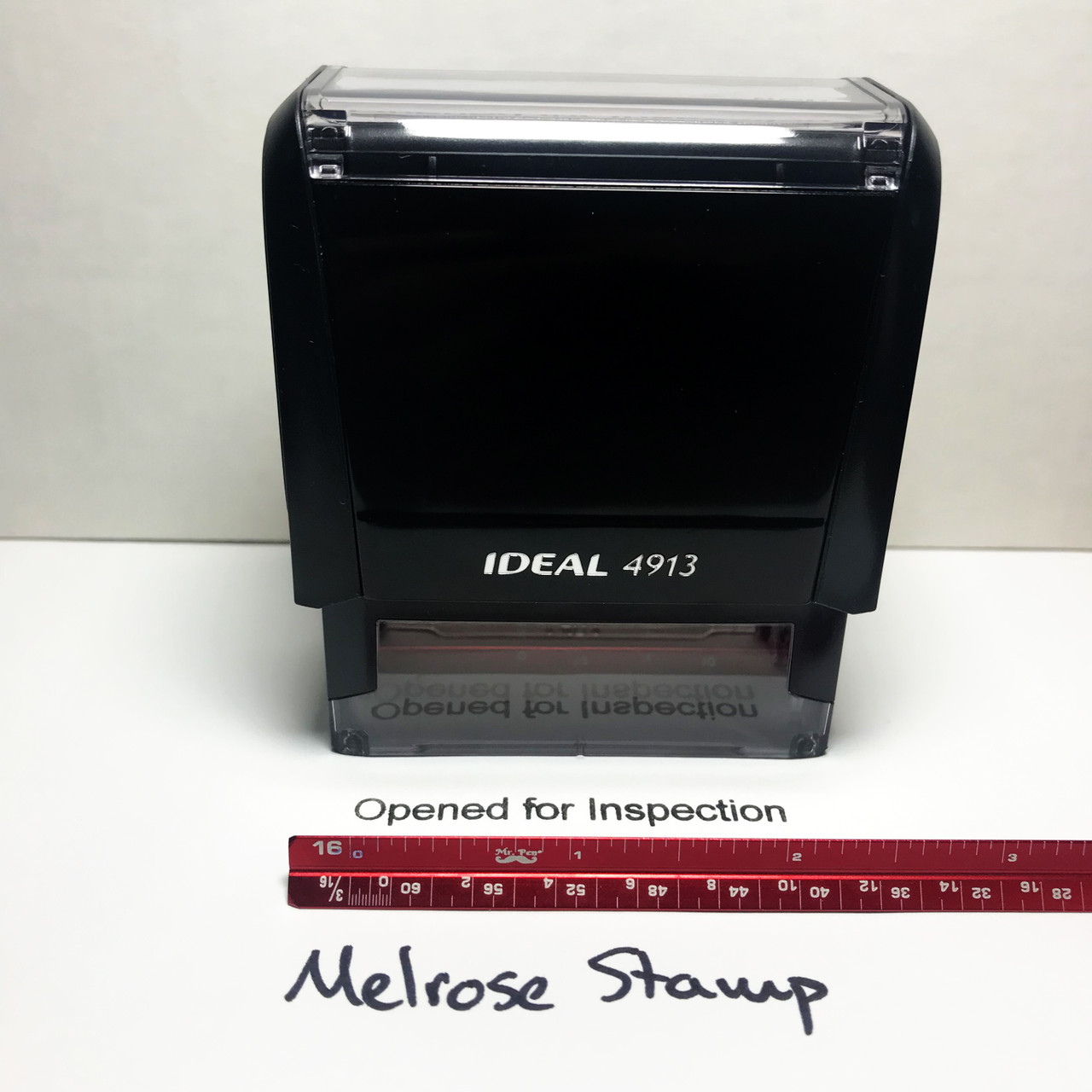 OPENED FOR INSPECTION Rubber Stamp for mail use self-inking