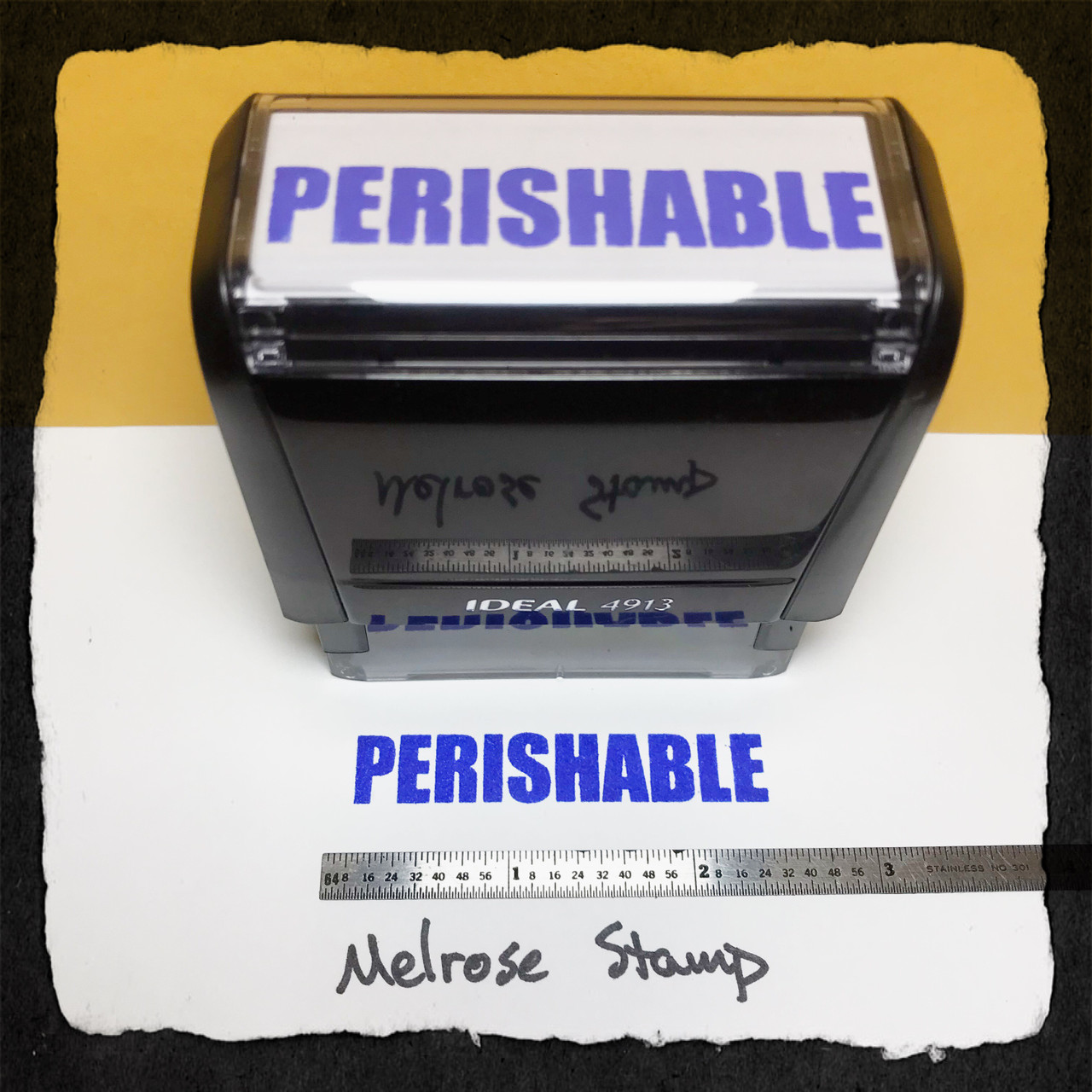 Perishable Stamp Blue Ink Large