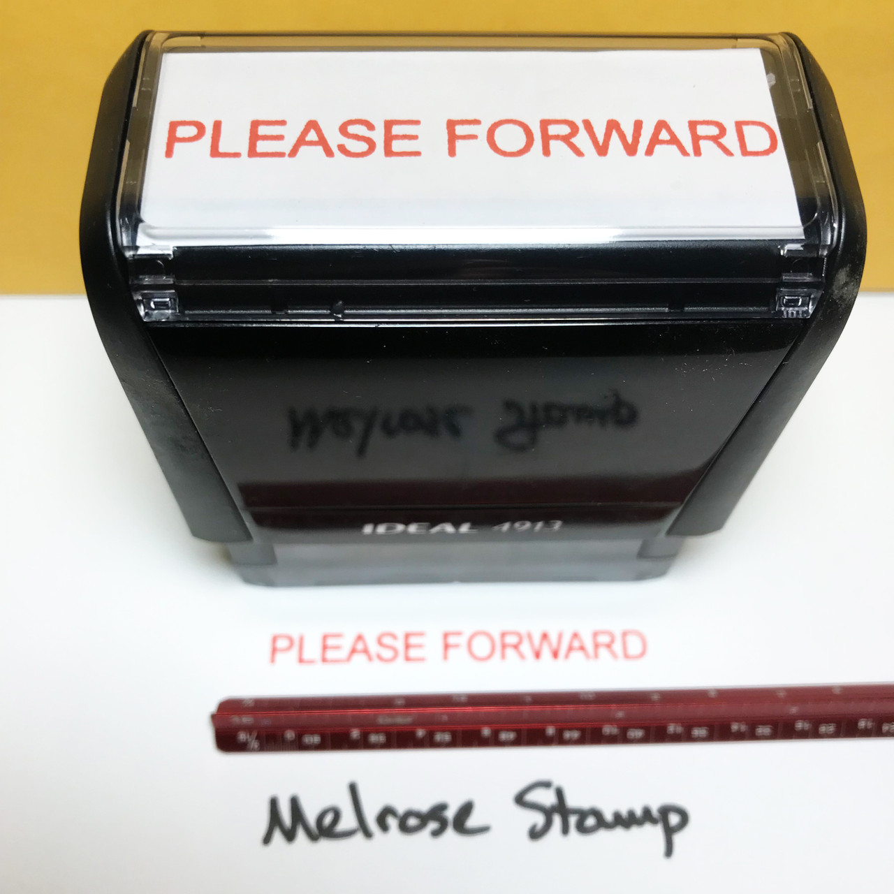 Please Forward Stamp Red Ink Large 1222A