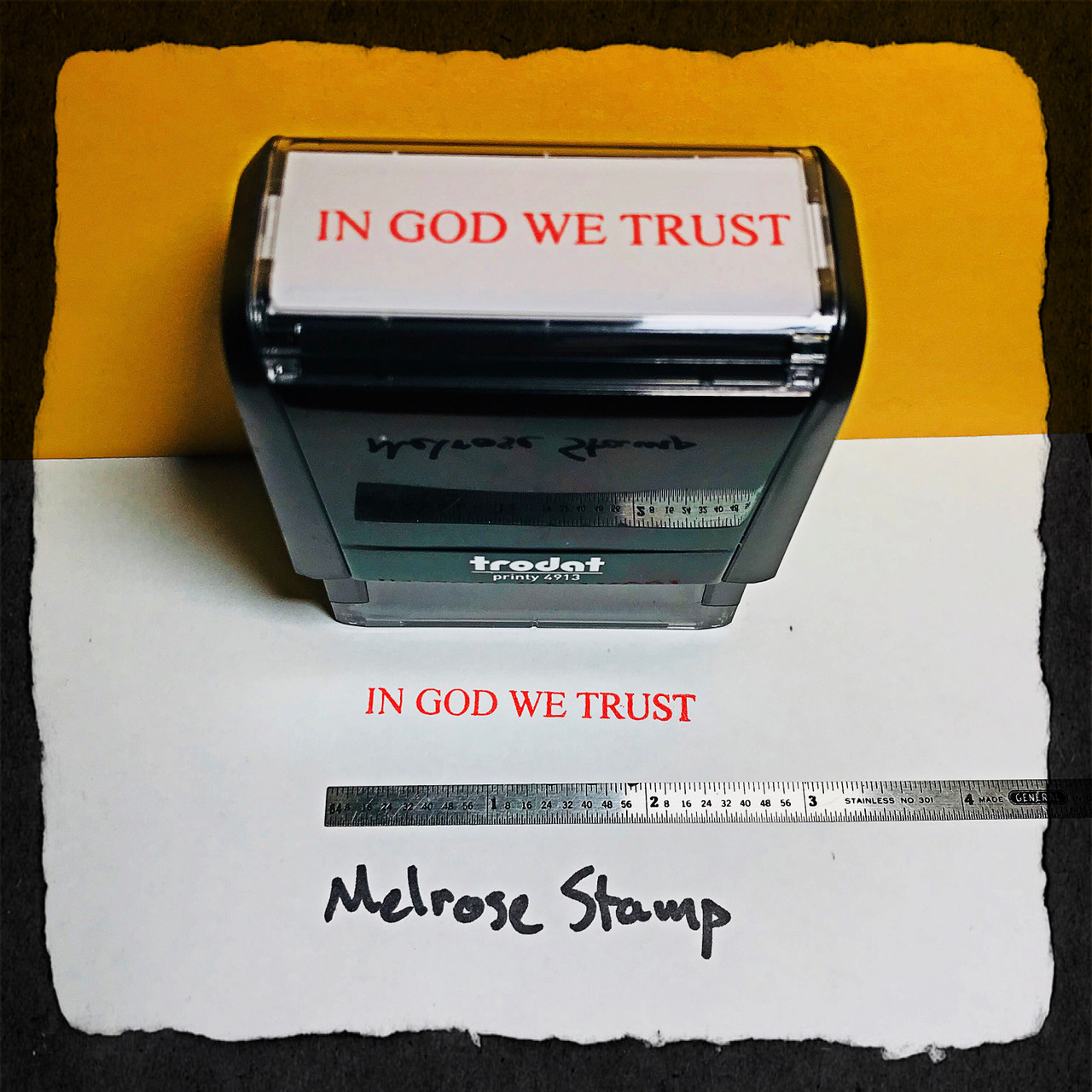 In God We Trust Stamp Red Ink Large