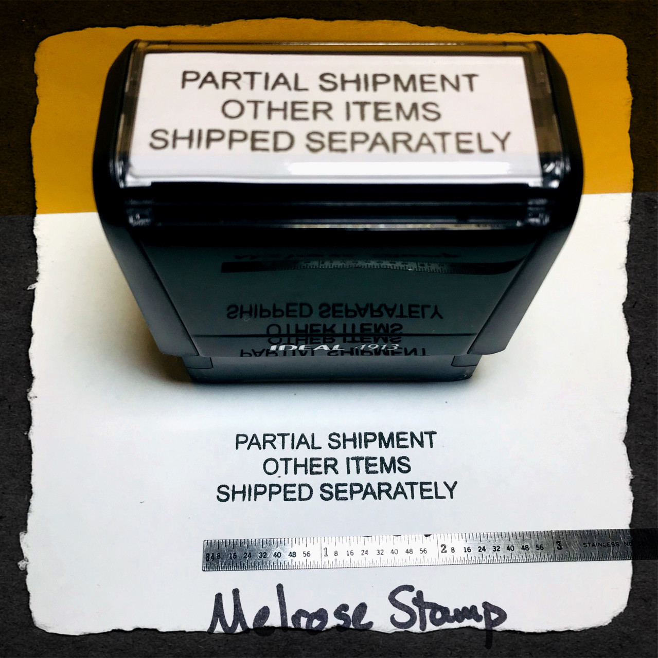 Partial Shipment Other Items Shipped Separately Stamp Black Ink Large