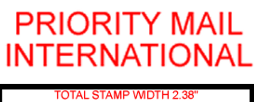 PRIORITY MAIL INTERNATIONAL Rubber Stamp for mail use self-inking