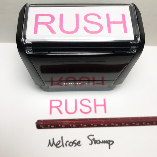 Rush Rubber Stamp Pink Ink Large 0823A