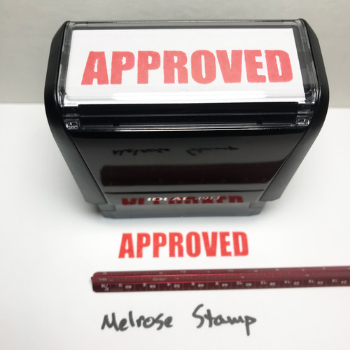 Approved Stamp Red  Ink Large 0823A