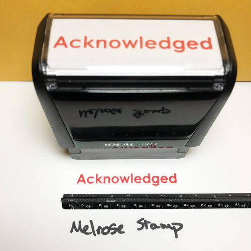 Acknowledged Stamp Red Ink Large 0522A