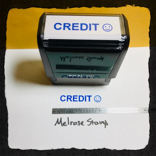 Credit Stamp Blue Ink Large
