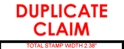 DUPLICATE CLAIM Rubber Stamp for office use self-inking