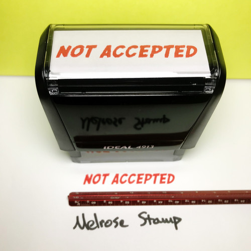 Not Accepted Stamp Red Ink Large 0524A