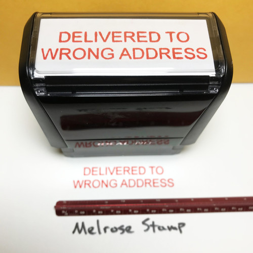 Delivered To Wrong Address Stamp Red Ink Large 0822A