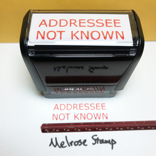 Addressee Not Known Stamp Red Ink Large 1222A
