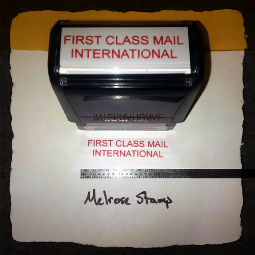 FIRST CLASS MAIL INTERNATIONAL Rubber Stamp for mail use self-inking