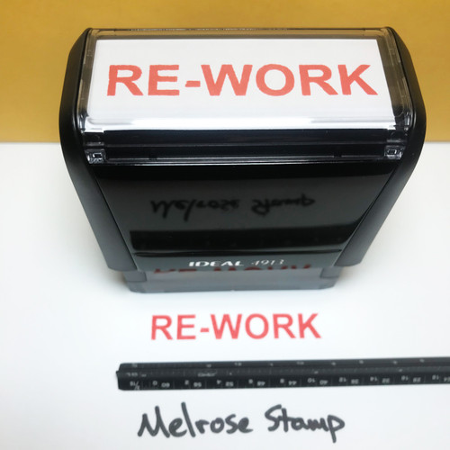 Rework Stamp Red Ink Large 0123A