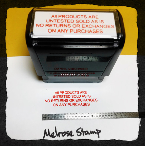 All Products Are Untested Sold As Is No Returns Or Exchanges On Any Purchases Stamp Red Ink Large