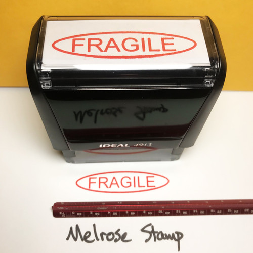 Fragile Stamp In Oval Stamp Red Ink Large 0124A