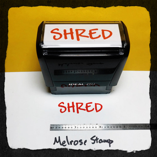 Shred Stamp Red Ink Large