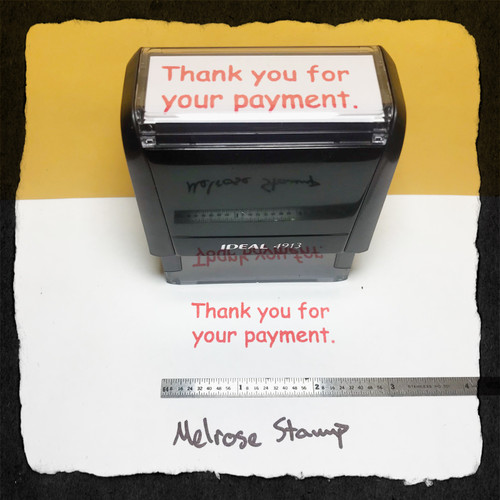 Thank Your For Your Payment Stamp Red Ink Large