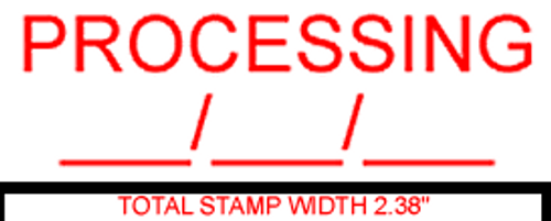 PROCESSING w/ date line Rubber Stamp for office use self-inking