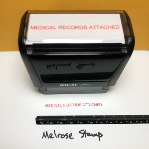 Medical Records Attached Stamp Red Ink 0422B