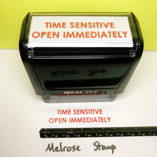 Time Sensitive Open Immediately Stamp Red Ink Large 0524A