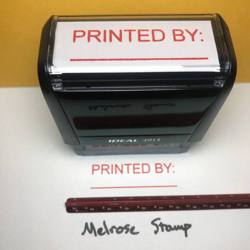 Printed By Stamp Red Ink Large 0424A