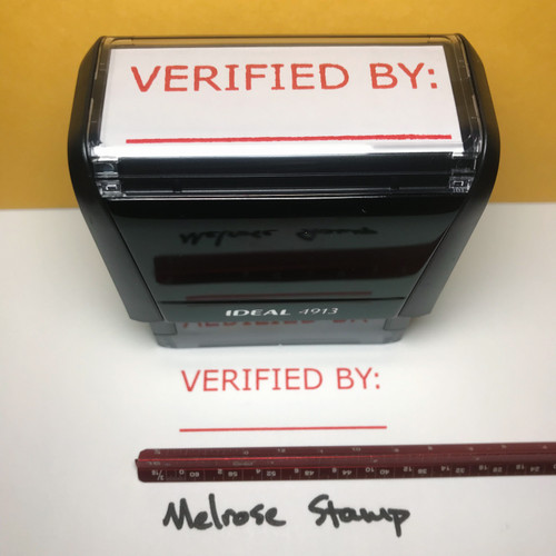 Verified By Stamp Red Ink Large 0424A
