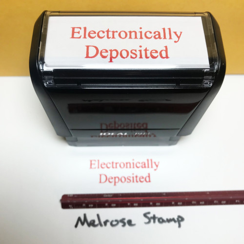 Electronically Deposited Stamp Red Ink Large 0822A