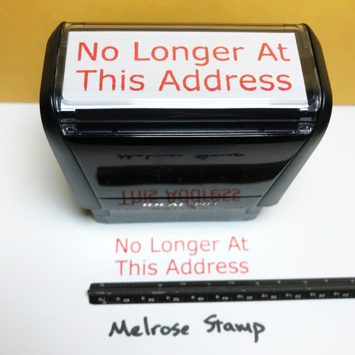 No Longer At This Address Stamp Red Ink Large 0123A