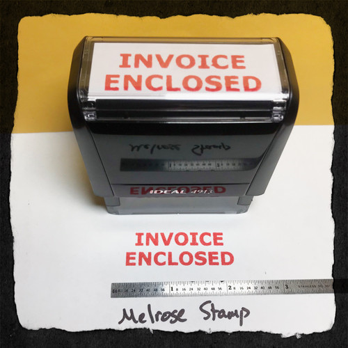 Invoice Enclosed Stamp Red Ink Large