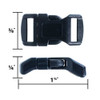 3/8" Side Release Contoured Plastic Buckles - Dimensions - More