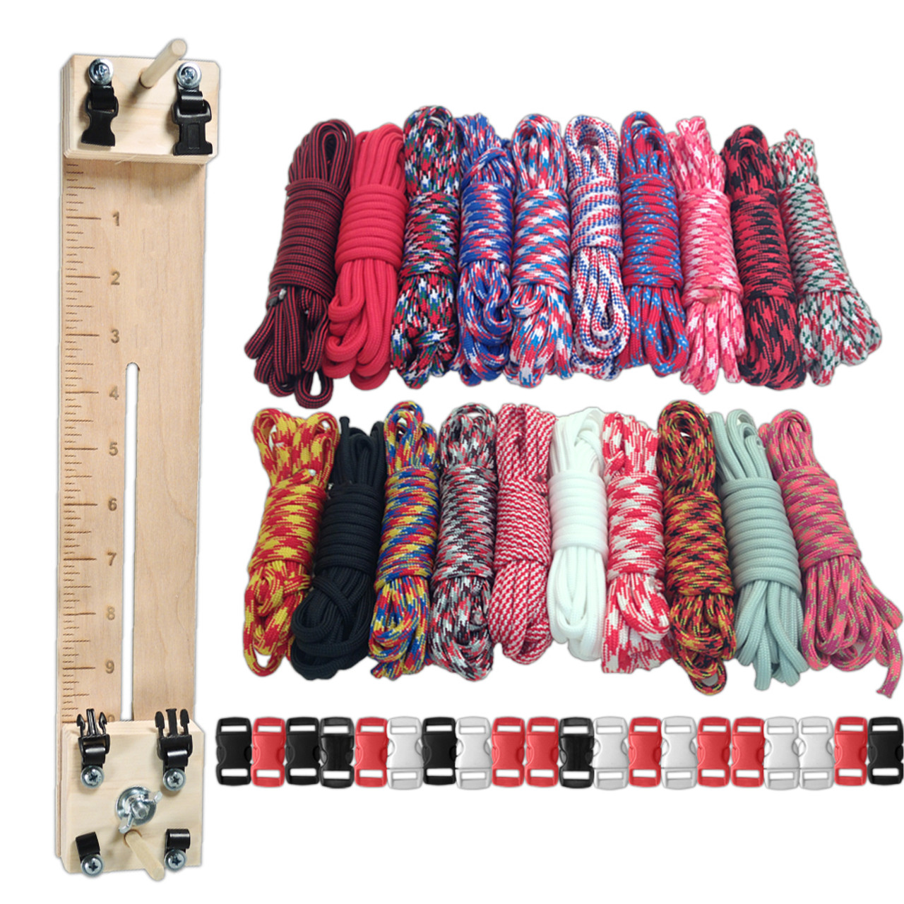 Paracord Combo Crafting Kit with a 10 Pocket Pro Jig - Big Red