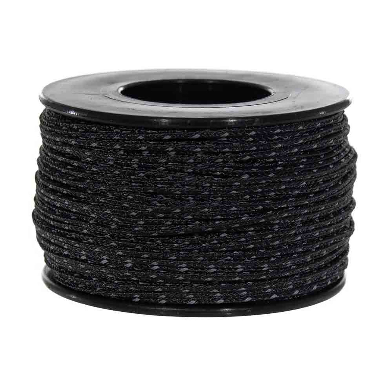 Black Micro Cord with Reflective Tracers - 125 Feet