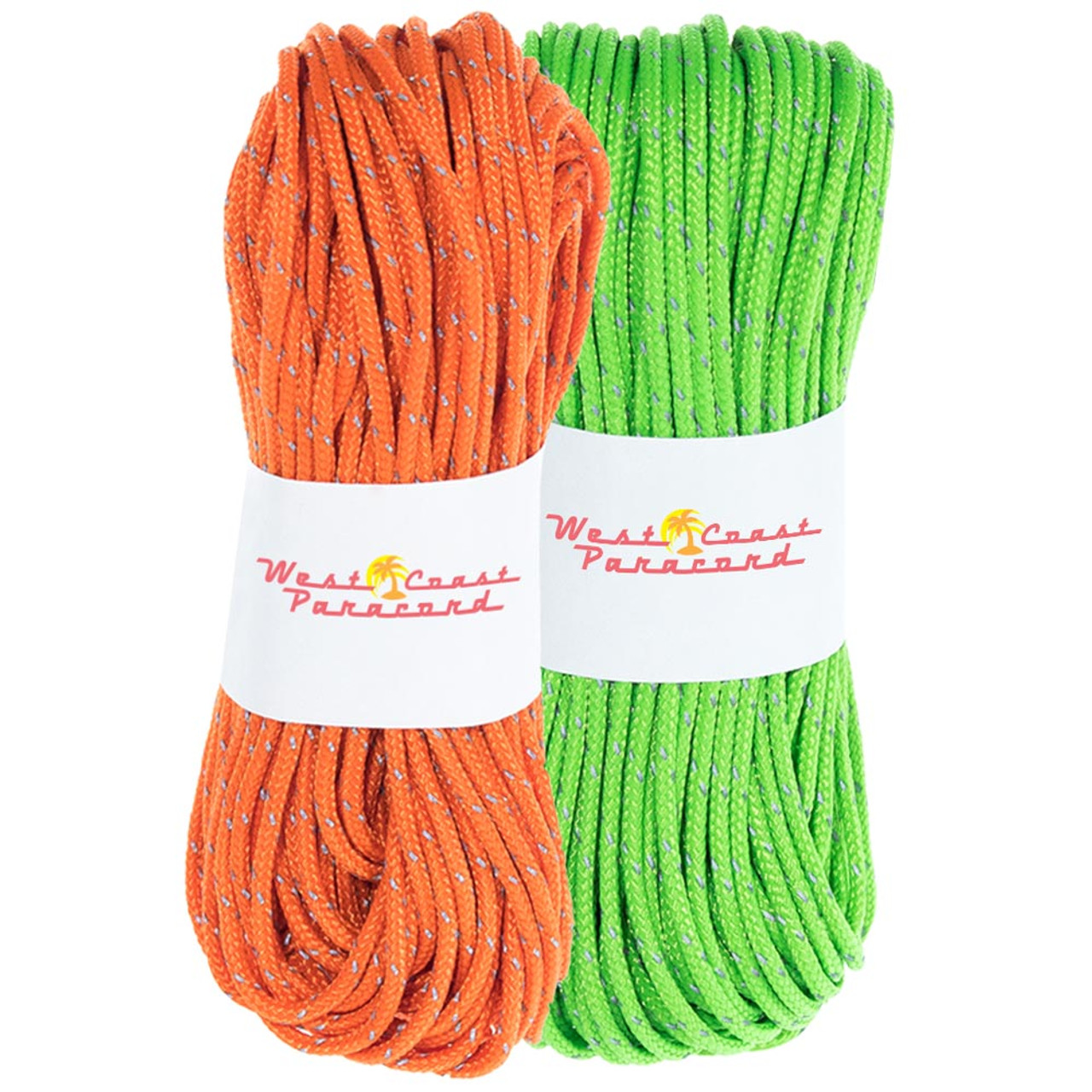 2 Pack 95 Reflective Cord - 20M each - Neon Green and Neon Orange