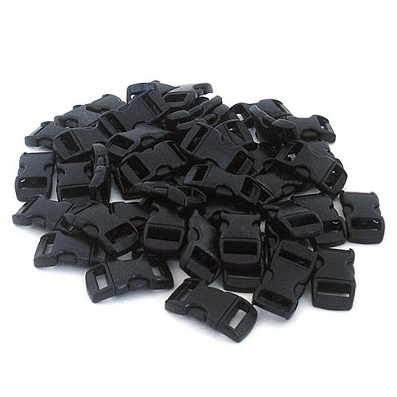 Paracord Planet 3/8 Inch Black Plastic Buckles - Curved Contoured Quick  Side Release Buckles